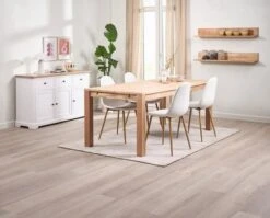 Buffet VISLINGE 3 Portes 3 Tiroirs Naturel/blanc -Meubles Reduction Magasin 214349 1