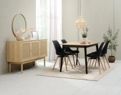 Buffet HALMSTAD 3 Portes Polyrotin/coloris Chêne -Meubles Reduction Magasin 214353