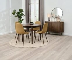 MARSTRAND Ø110 Table Chêne Foncé + 4 JONSTRUP Curry/chêne F. 7 MARSTRAND Ø110 Table Chêne Foncé + 4 JONSTRUP Curry/chêne F. -Meubles Reduction Magasin 214444