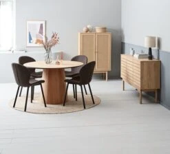 Chaise GEVNINGE Tissu Brun Foncé/noir -Meubles Reduction Magasin 214563 1