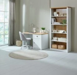 Bibliothèque MARKSKEL 5 Tablettes Blanc/chêne -Meubles Reduction Magasin 214567