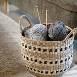 Panier VIGIL Ø32xH27cm Herbier Marin 11 Panier VIGIL Ø32xH27cm Herbier Marin -Meubles Reduction Magasin 215260