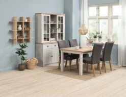 Buffet MARKSKEL 3 Portes Coloris Gris Clair/chêne -Meubles Reduction Magasin 218132 3