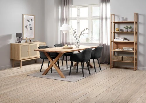 GRIBSKOV L230 Table Chêne + 4 ADSLEV Chaises Anthracite 5 GRIBSKOV L230 Table Chêne + 4 ADSLEV Chaises Anthracite – Image 3