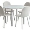 HANSTED Ø100 Table Gris Chaud + 4 EJSTRUP Chaises Beige 2 HANSTED Ø100 Table Gris Chaud + 4 EJSTRUP Chaises Beige -Meubles Reduction Magasin 220253