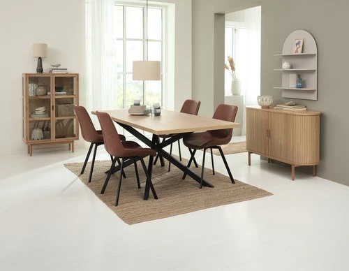 NORTOFT L200 Table Chêne + 4 HYGUM Chaises Cognac 6 NORTOFT L200 Table Chêne + 4 HYGUM Chaises Cognac – Image 4