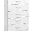 Commode 5 Tiroirs Larges TAPDRUP Blanc -Meubles Reduction Magasin 38040