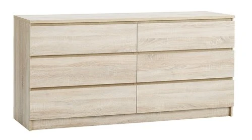 Commode 3+3 Tiroirs LIMFJORDEN Coloris Chêne Clair