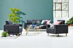 Royal Oak Table Basse LEJRE 48x85 Blanc/chêne -Meubles Reduction Magasin 60281