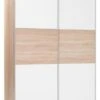 Armoire SATTRUP 151x219 Blanc/chêne -Meubles Reduction Magasin 60627