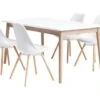 GAMMELGAB L160/200 Table + 4 KASTRUP Chaises Blanc -Meubles Reduction Magasin 76368