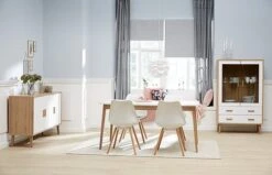 Royal Oak Chaise KASTRUP Blanc/chêne -Meubles Reduction Magasin 76384