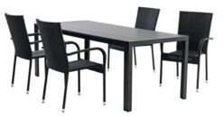 Table MADERUP L90xL205 Noir -Meubles Reduction Magasin 80213
