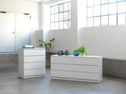 Commode 3+3 Tiroirs LIMFJORDEN Blanc -Meubles Reduction Magasin 85055 1