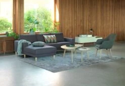 Fauteuil UDSBJERG Tissu Gris/chêne -Meubles Reduction Magasin 87379