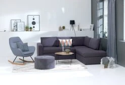 Fauteuil à Bascule NEBEL Bleu Clair -Meubles Reduction Magasin 87411