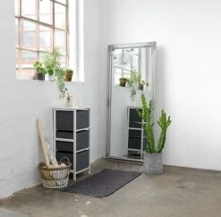 Commode 3 Boîtes ODBY Blanc/gris -Meubles Reduction Magasin 87476