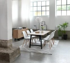 Royal Oak Chaise KASTRUP Blanc/chêne -Meubles Reduction Magasin 89270