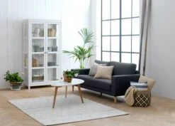 Royal Oak Table Basse LEJRE 60x120 Blanc/chêne -Meubles Reduction Magasin 97579