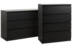 Commode 3+3 Tiroirs LIMFJORDEN Noir -Meubles Reduction Magasin 98856