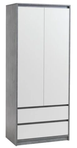Armoire BILLUND 80x193 Blanc/béton