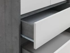 Armoire BILLUND 80x193 Blanc/béton -Meubles Reduction Magasin 98865