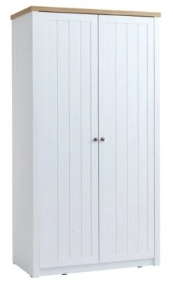 Armoire MARKSKEL 112x210 Blanc/chêne