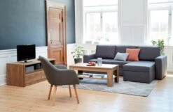 Fauteuil UDSBJERG Tissu Gris/chêne -Meubles Reduction Magasin 99714 1