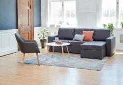 Fauteuil UDSBJERG Tissu Gris/chêne -Meubles Reduction Magasin 99715